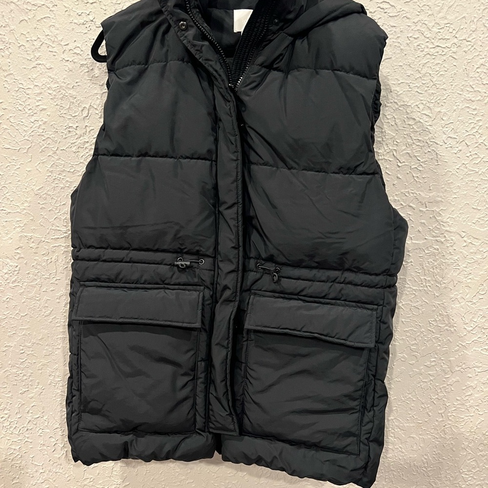 H&M Black Puffer Vest with Hood